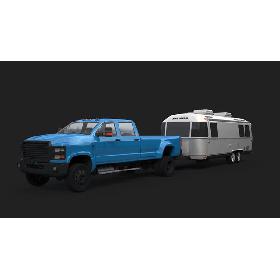 3D Airstream Trailer and Pickup